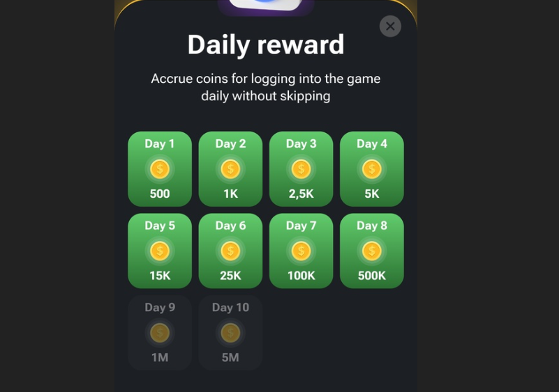 Do not forget to enter and collect the daily reward for visiting the game